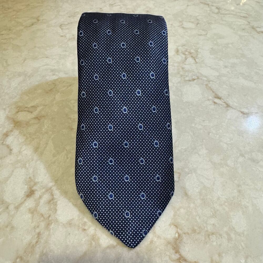Robert Talbott Tie Mens Blue Silk Made USA‎ Geometric Diamond Pattern